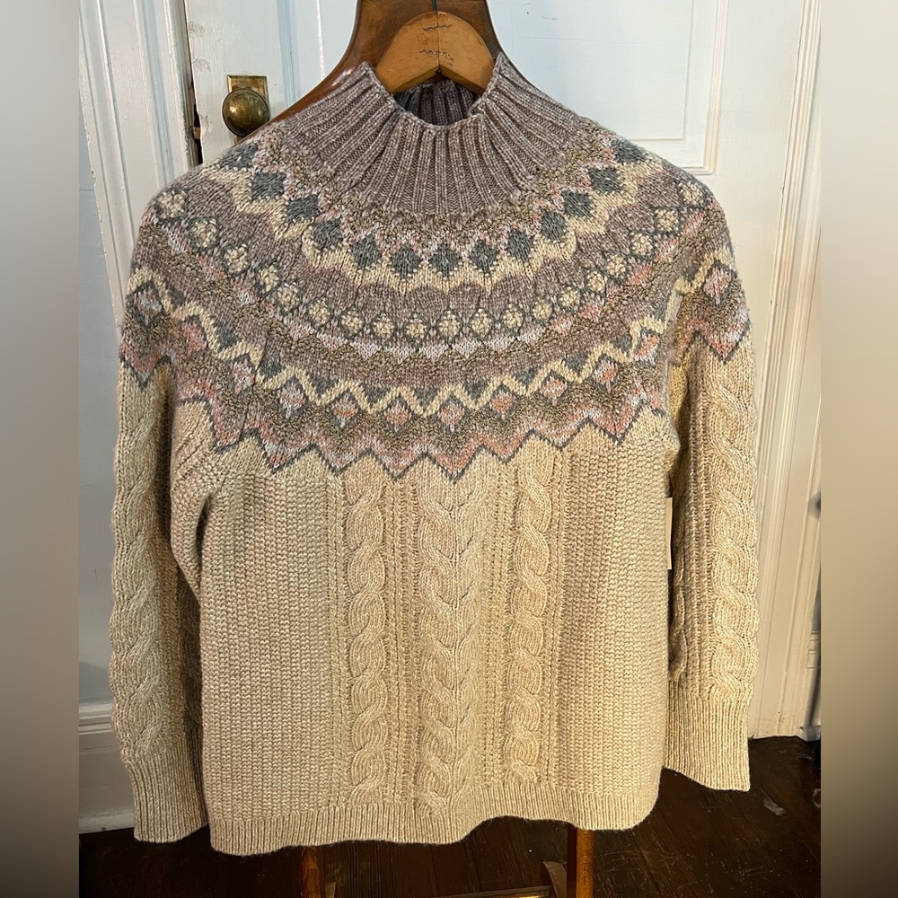 Chicos Fair Isle Chunky Knit Sweater